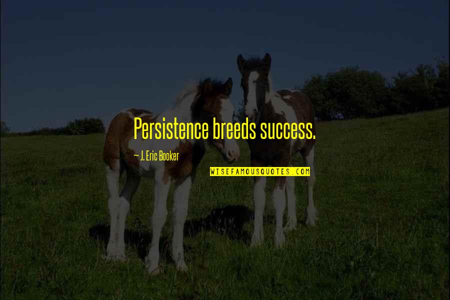 Success Breeds Quotes By J. Eric Booker: Persistence breeds success.
