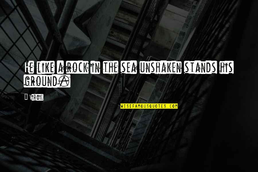 Success Dominator Quotes By Virgil: He like a rock in the sea unshaken
