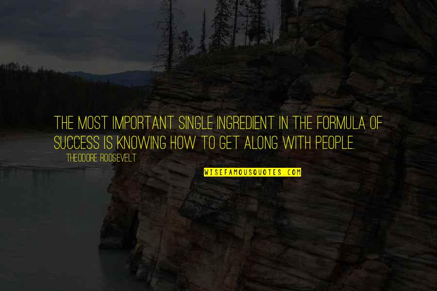 Success Formula Quotes By Theodore Roosevelt: The most important single ingredient in the formula