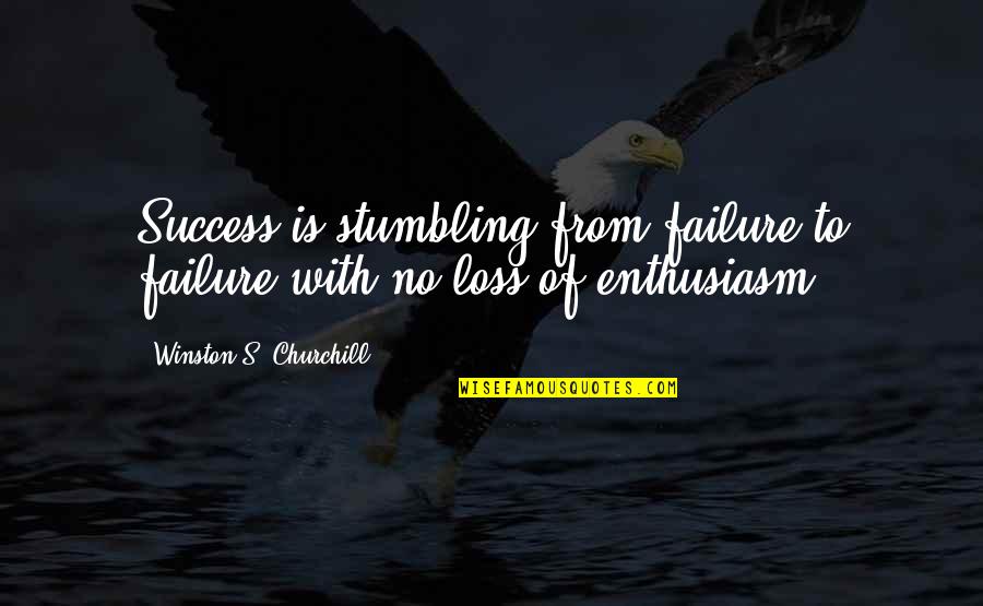 Success From Failure Quotes By Winston S. Churchill: Success is stumbling from failure to failure with