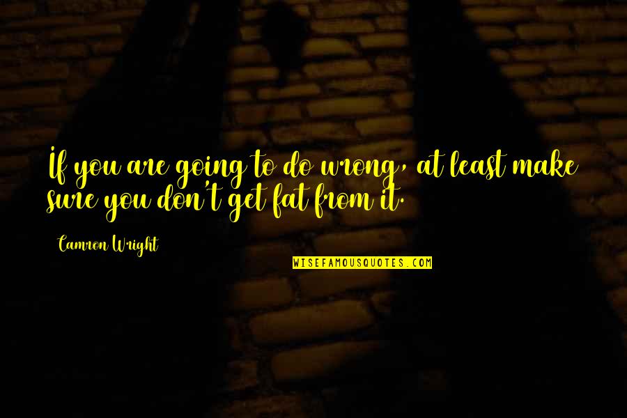 Success In Real Life Quotes By Camron Wright: If you are going to do wrong, at