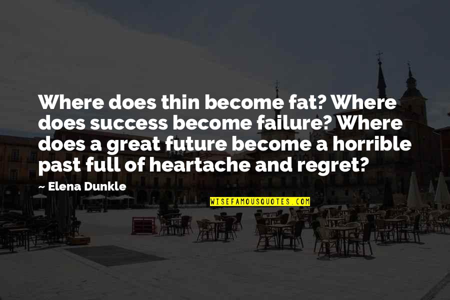 Success In The Future Quotes By Elena Dunkle: Where does thin become fat? Where does success