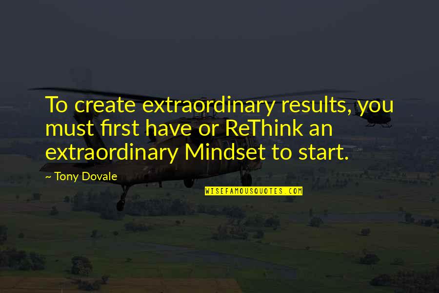 Success Is A Mindset Quotes By Tony Dovale: To create extraordinary results, you must first have