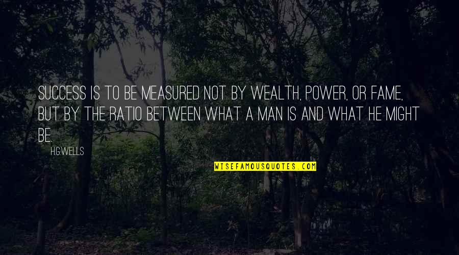 Success Is Not Measured By Quotes By H.G.Wells: Success is to be measured not by wealth,