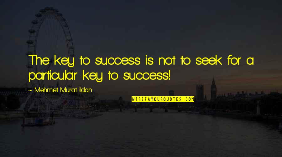 Success Is The Key Quotes By Mehmet Murat Ildan: The key to success is not to seek