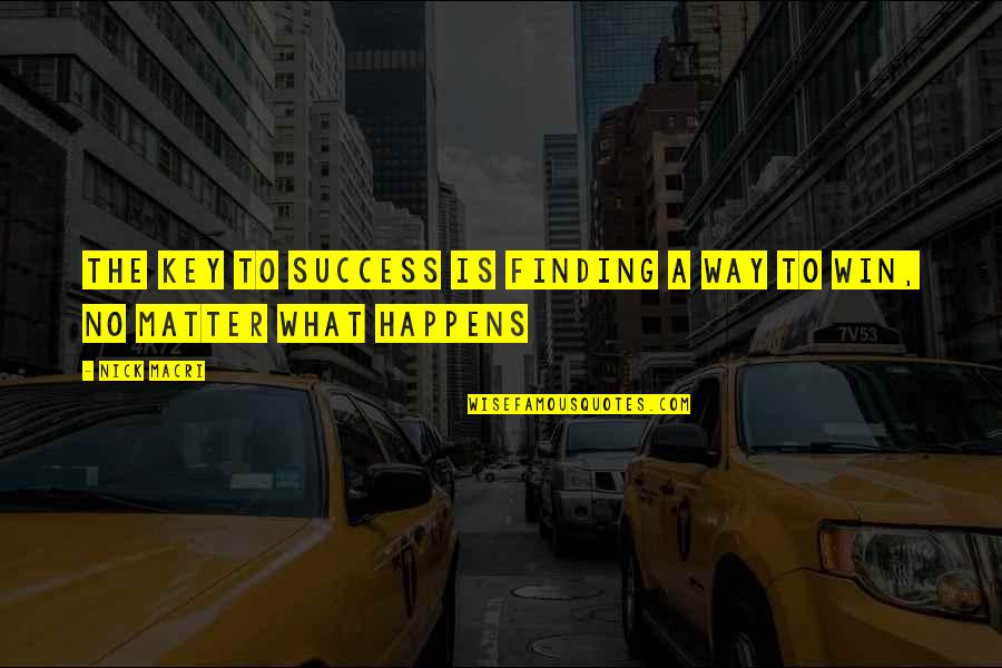 Success Is The Key Quotes By Nick Macri: The Key To Success is finding a way