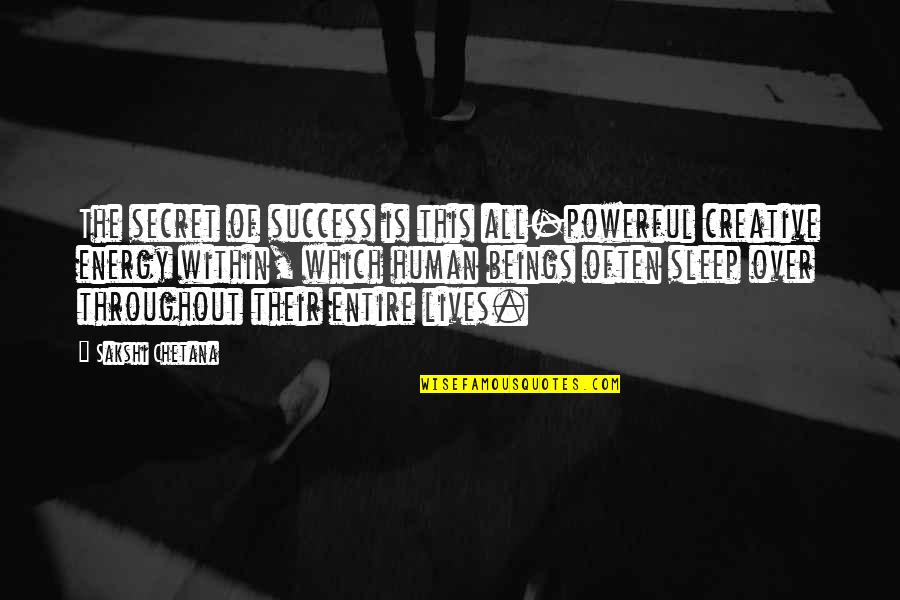 Success No Sleep Quotes By Sakshi Chetana: The secret of success is this all-powerful creative