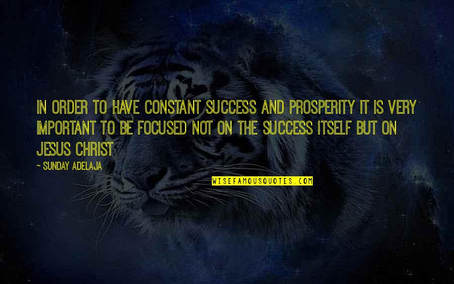 Success Not Money Quotes By Sunday Adelaja: In order to have constant success and prosperity