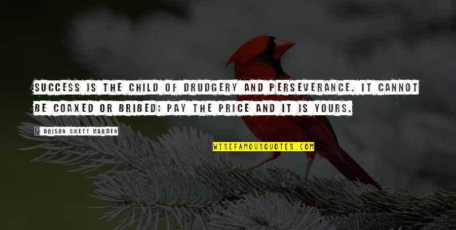 Success Perseverance Quotes By Orison Swett Marden: Success is the child of drudgery and perseverance.