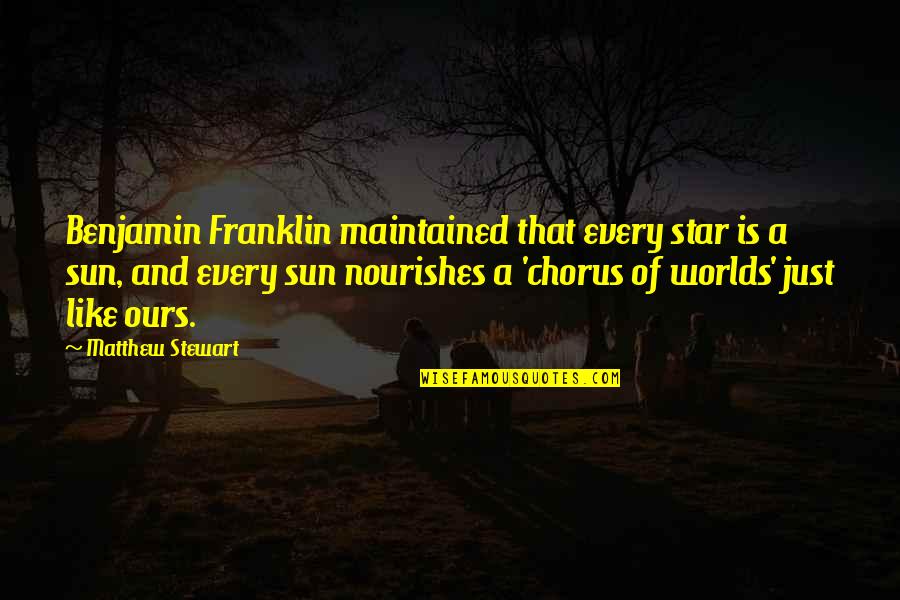 Successf Quotes By Matthew Stewart: Benjamin Franklin maintained that every star is a Successf Quotes By Matthew Stewart: Benjamin Franklin maintained that every star is a