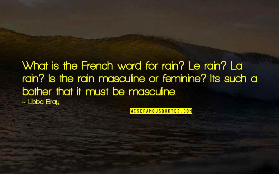 Successful Business Owners Quotes By Libba Bray: What is the French word for rain? Le
