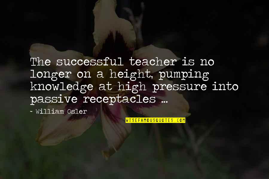 Successful Education Quotes By William Osler: The successful teacher is no longer on a