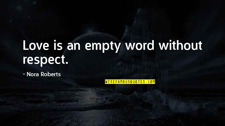 Successful Instagram Quotes By Nora Roberts: Love is an empty word without respect. Successful Instagram Quotes By Nora Roberts: Love is an empty word without respect.