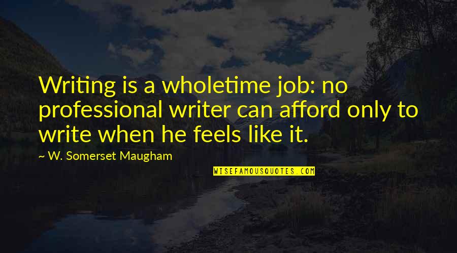 Successful Programs Quotes By W. Somerset Maugham: Writing is a wholetime job: no professional writer