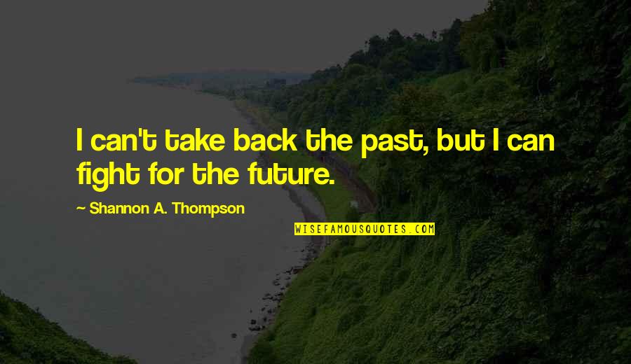 Successful Recruiting Quotes By Shannon A. Thompson: I can't take back the past, but I