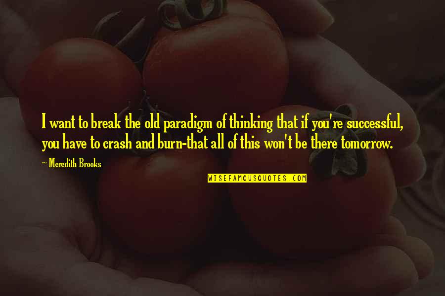 Successful Thinking Quotes By Meredith Brooks: I want to break the old paradigm of Successful Thinking Quotes By Meredith Brooks: I want to break the old paradigm of