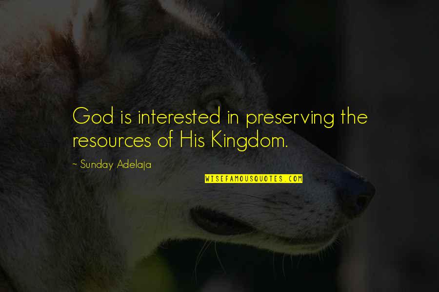 Succulent Life Quotes By Sunday Adelaja: God is interested in preserving the resources of