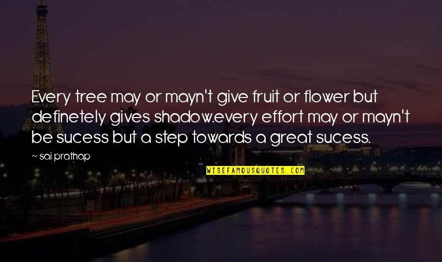 Sucess Quotes By Sai Prathap: Every tree may or mayn't give fruit or Sucess Quotes By Sai Prathap: Every tree may or mayn't give fruit or
