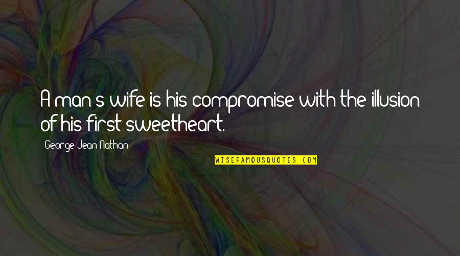Such A Sweetheart Quotes By George Jean Nathan: A man's wife is his compromise with the
