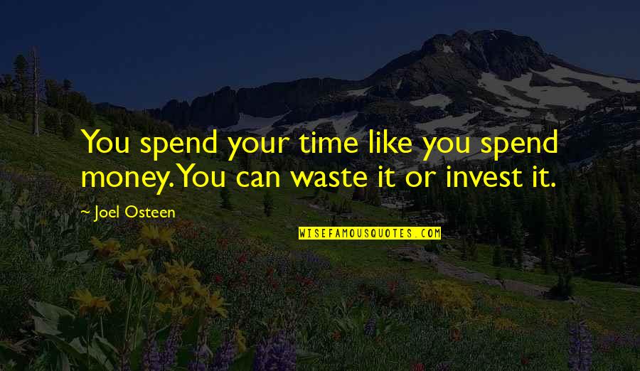 Such A Waste Of Time Quotes By Joel Osteen: You spend your time like you spend money.