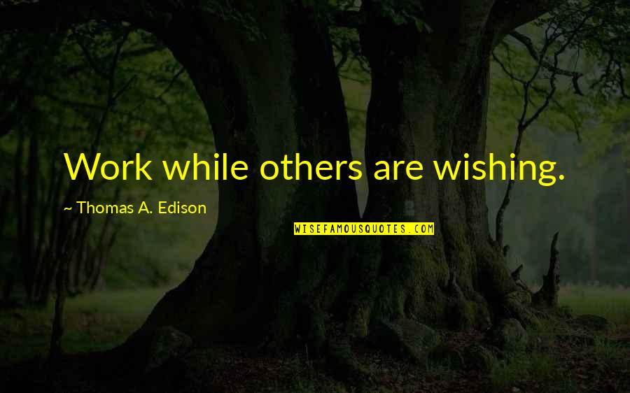 Suchard Quotes By Thomas A. Edison: Work while others are wishing.