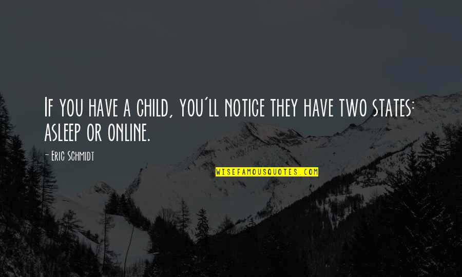 Suchsanguine Quotes By Eric Schmidt: If you have a child, you'll notice they