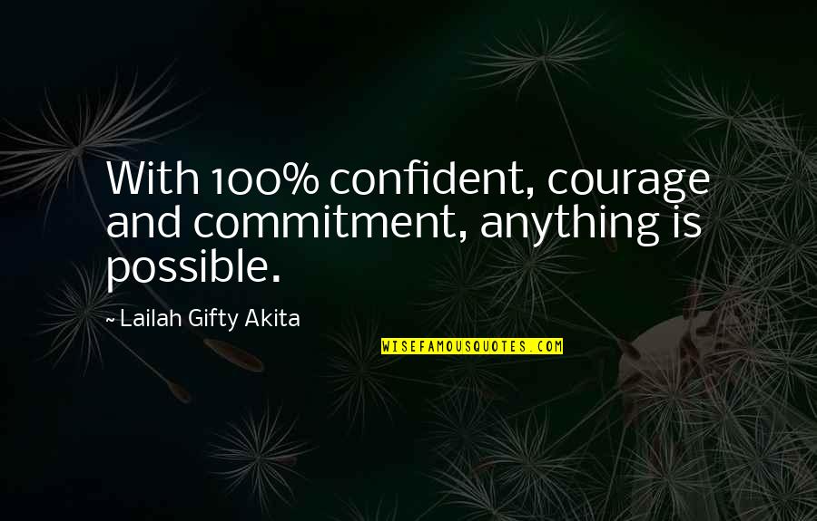 Sucintamente Significado Quotes By Lailah Gifty Akita: With 100% confident, courage and commitment, anything is Sucintamente Significado Quotes By Lailah Gifty Akita: With 100% confident, courage and commitment, anything is