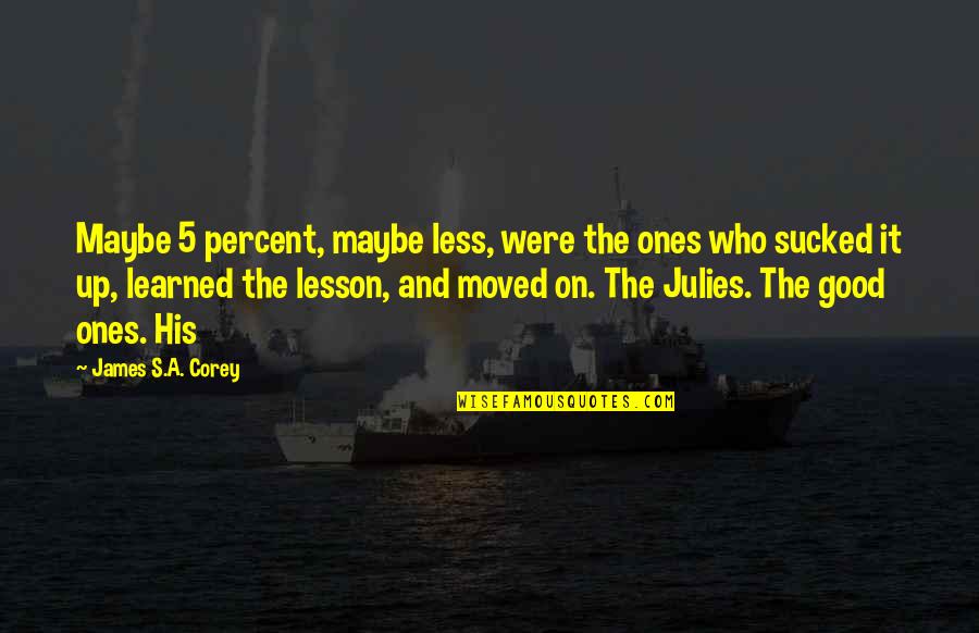 Sucked Quotes By James S.A. Corey: Maybe 5 percent, maybe less, were the ones