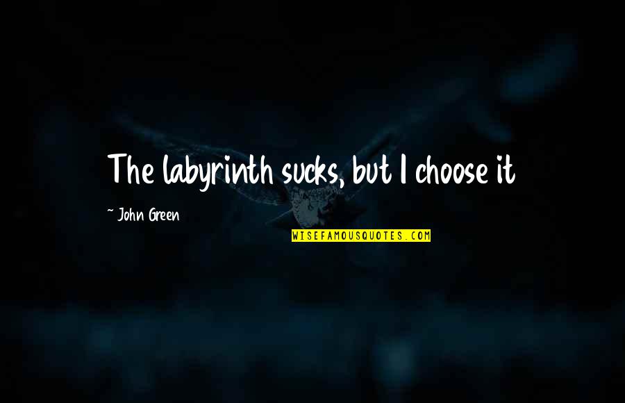 Sucks Quotes By John Green: The labyrinth sucks, but I choose it Sucks Quotes By John Green: The labyrinth sucks, but I choose it