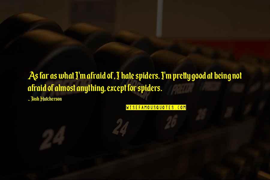 Sucuccu Quotes By Josh Hutcherson: As far as what I'm afraid of, I