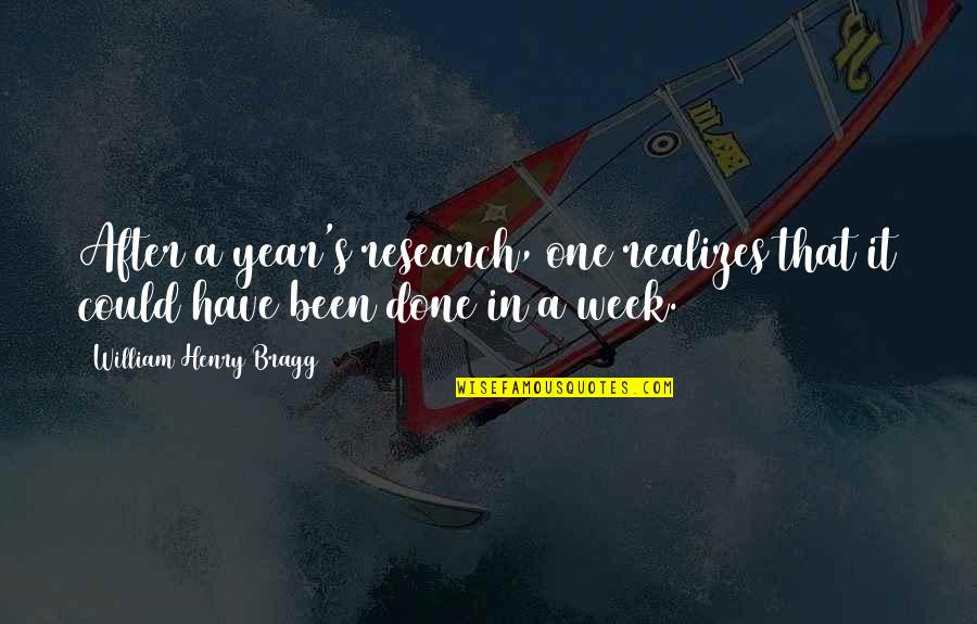 Sucursal Bac Quotes By William Henry Bragg: After a year's research, one realizes that it Sucursal Bac Quotes By William Henry Bragg: After a year's research, one realizes that it