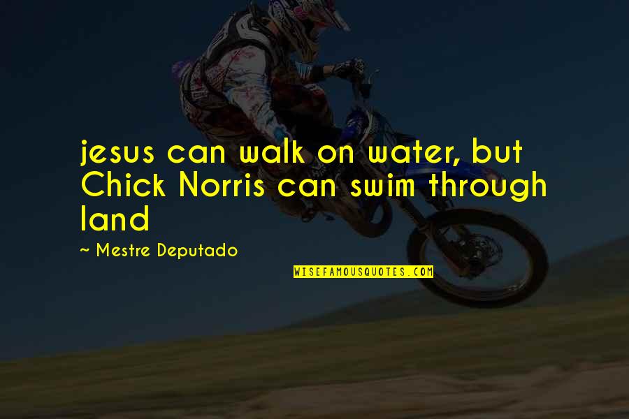 Suddenly And Swiftly Quotes By Mestre Deputado: jesus can walk on water, but Chick Norris