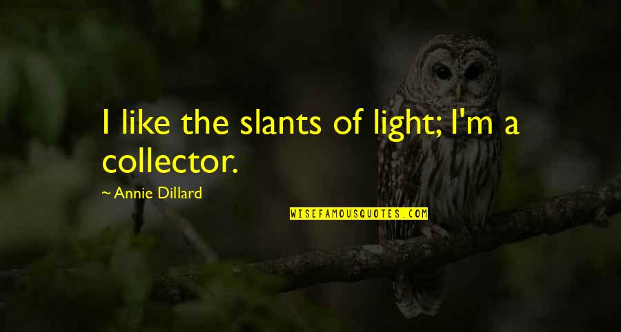 Suddenly It's Magic Quotes By Annie Dillard: I like the slants of light; I'm a