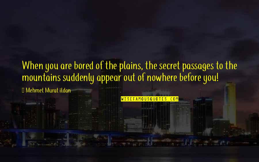 Suddenly You Quotes By Mehmet Murat Ildan: When you are bored of the plains, the