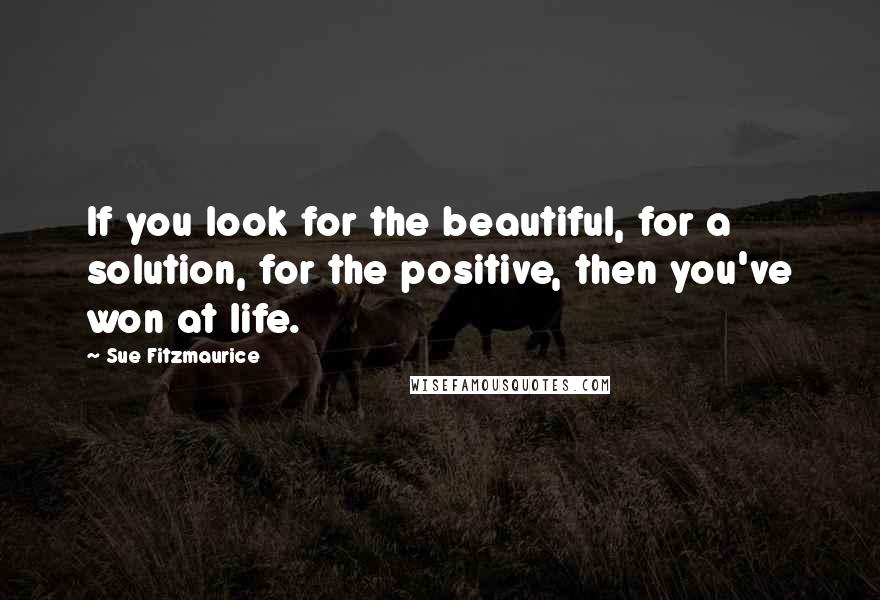 Sue Fitzmaurice quotes: If you look for the beautiful, for a solution, for the positive, then you've won at life.