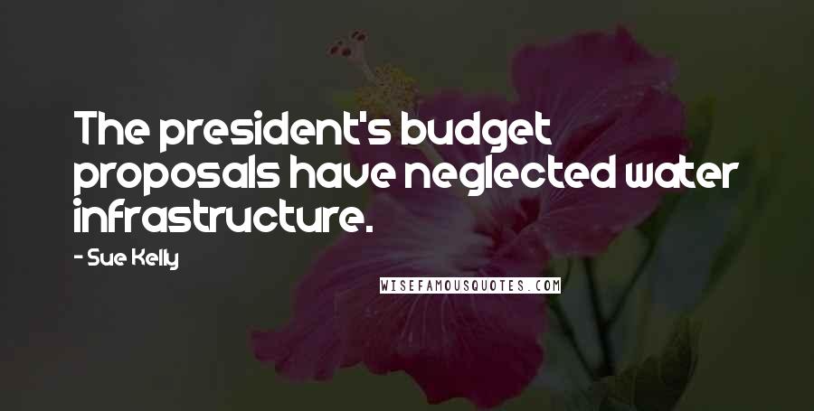Sue Kelly quotes: The president's budget proposals have neglected water infrastructure.