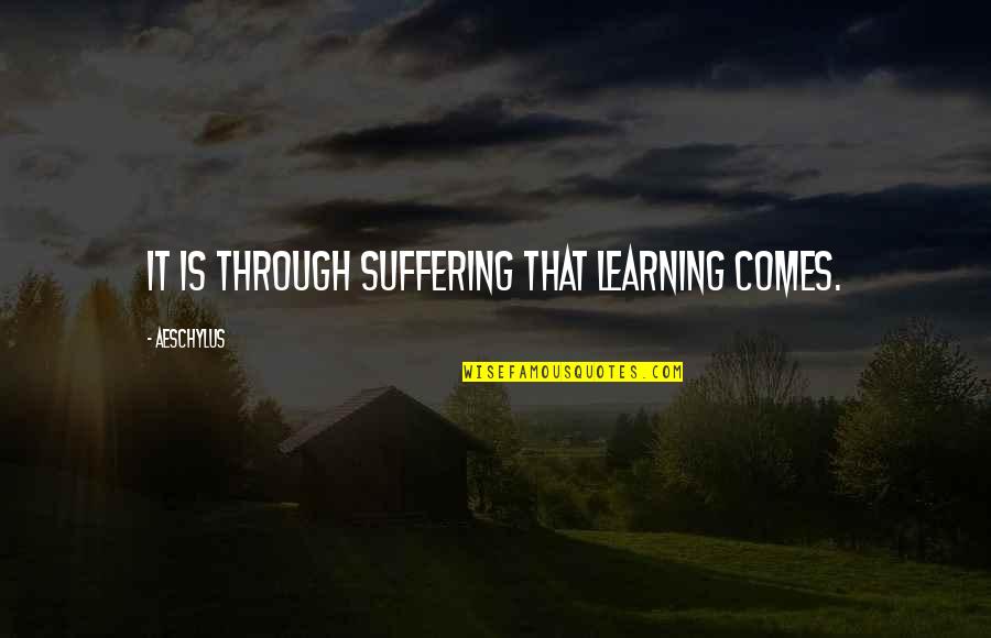 Suffering And Learning Quotes By Aeschylus: It is through suffering that learning comes.