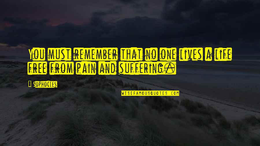 Suffering And Pain Quotes By Sophocles: You must remember that no one lives a