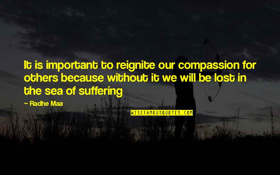 Suffering Because Of Others Quotes By Radhe Maa: It is important to reignite our compassion for
