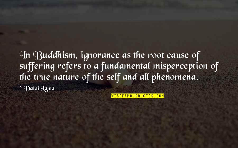 Suffering Buddhism Quotes By Dalai Lama: In Buddhism, ignorance as the root cause of