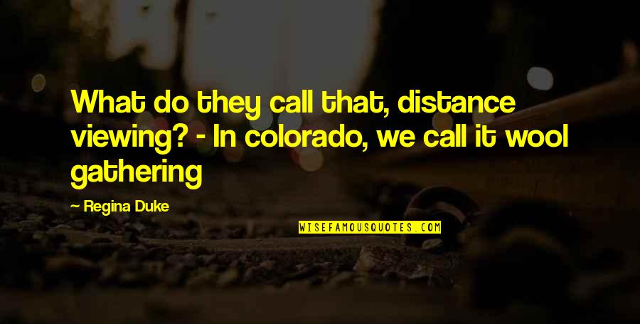 Suffering For The One You Love Quotes By Regina Duke: What do they call that, distance viewing? -
