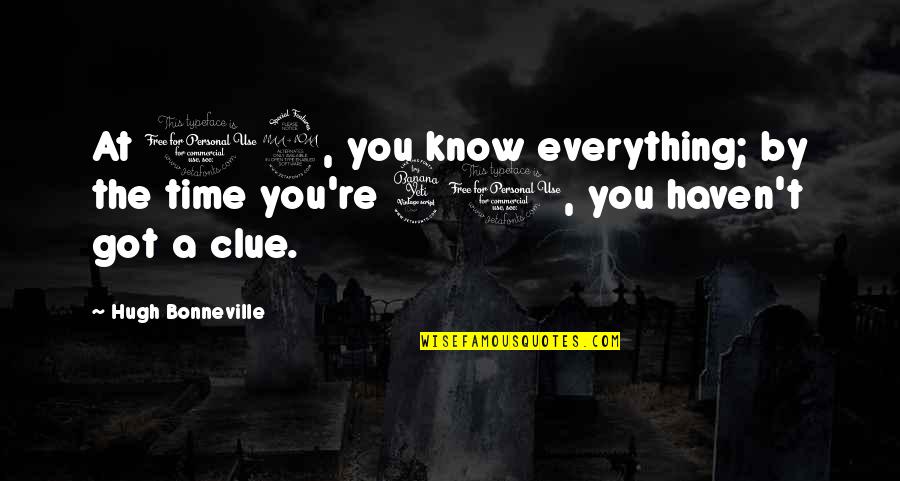 Suffering From Anxiety Quotes By Hugh Bonneville: At 19, you know everything; by the time