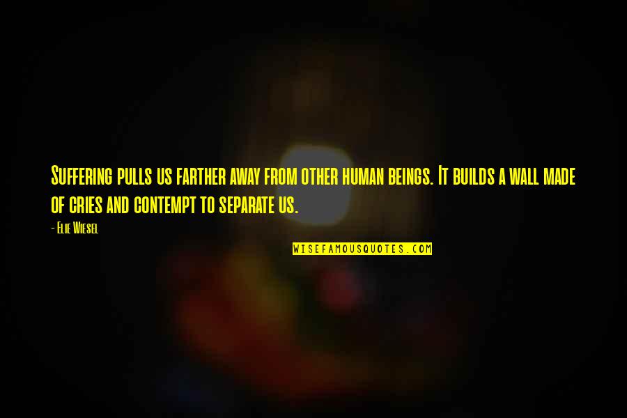 Suffering Of Other Human Beings Quotes By Elie Wiesel: Suffering pulls us farther away from other human Suffering Of Other Human Beings Quotes By Elie Wiesel: Suffering pulls us farther away from other human