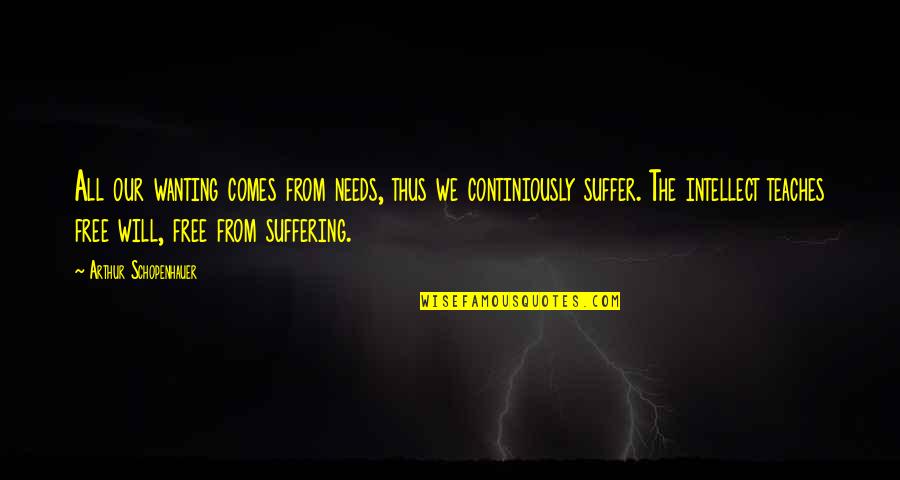 Suffering Will Quotes By Arthur Schopenhauer: All our wanting comes from needs, thus we