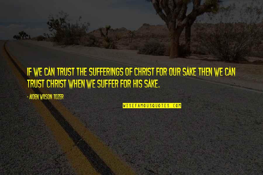 Sufferings Of Christ Quotes By Aiden Wilson Tozer: If we can trust the sufferings of Christ