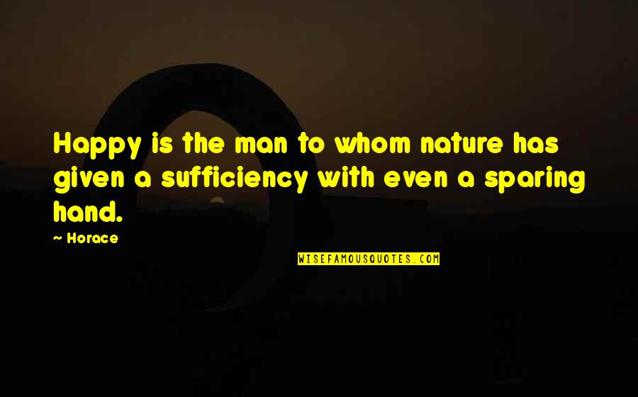 Sufficiency Quotes By Horace: Happy is the man to whom nature has