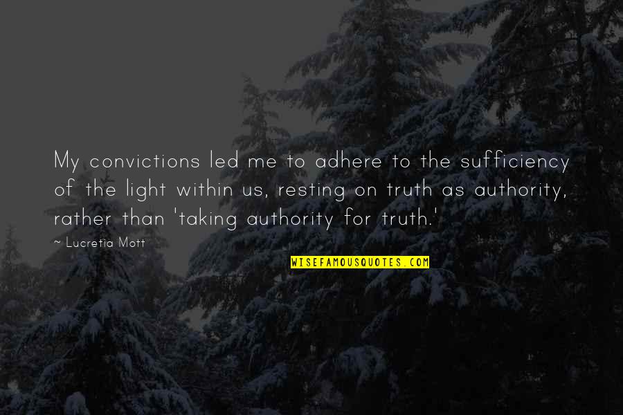 Sufficiency Quotes By Lucretia Mott: My convictions led me to adhere to the