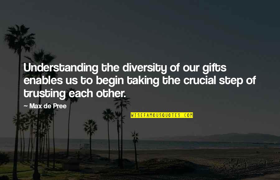 Suffiseth Quotes By Max De Pree: Understanding the diversity of our gifts enables us