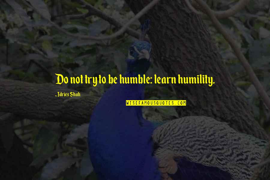 Sufi Quotes By Idries Shah: Do not try to be humble: learn humility. Sufi Quotes By Idries Shah: Do not try to be humble: learn humility.