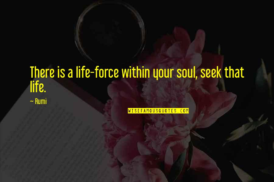Sufi Quotes By Rumi: There is a life-force within your soul, seek